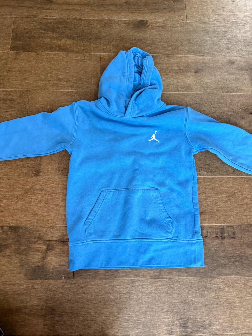 Jordan Kids Bright Blue Pullover Hoodie with White Jumpman
